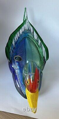 Gorgeous Murano DUCK colorful Campanella Venetian Blown Glass Duck Heavy