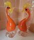Gorgeous Pair Of MID Century Modern, Murano Art Glass Birds. Hen & Rooster. 9.5