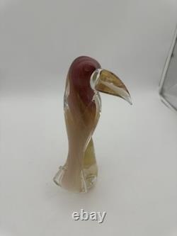 Gorgeous! Vintage Alfredo Barbini Murano Glass Toucan Parrot Bird Italy 12
