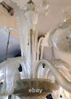 Gorgeous Vintage Italian Murano Glass Chandelier Hand-Blown Glass NEEDS TLC