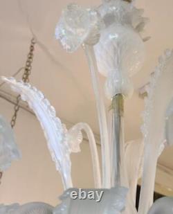 Gorgeous Vintage Italian Murano Glass Chandelier Hand-Blown Glass NEEDS TLC