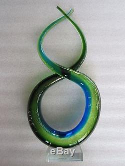 Gorgeous Vintage MURANO Art Glass Hand Blown Triple Cased Sommerso Sculpture 15
