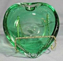 Green Murano Hand-blown Glass Dish