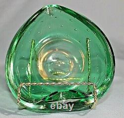 Green Murano Hand-blown Glass Dish