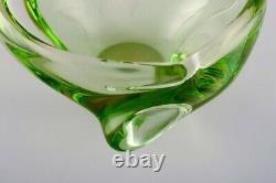Green Murano bowl in mouth blown art glass. 1960s