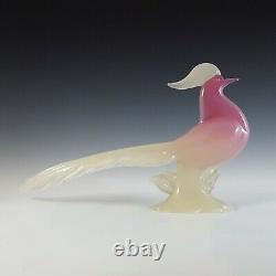 HUGE Archimede Seguso Alabastro Pink Murano Glass Bird