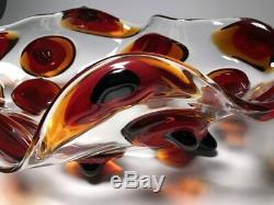 HUGE Artigianato Muranese labelled Murano glass bowl Signed E Cammozzo RRP £1600