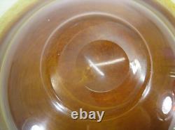 Hand Blown Art Glass Bowl murano 19 Wide Brown Amber Cream Modern Centerpiece