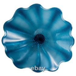 Hand Blown Art Glass Wall Decor Plate, Modern Murano Glass Plate Wall Art, 12