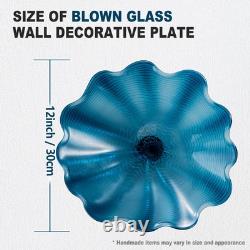 Hand Blown Art Glass Wall Decor Plate, Modern Murano Glass Plate Wall Art, 12