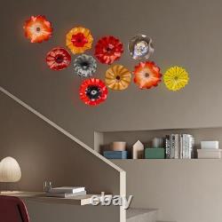 Hand Blown Art Glass Wall Decor, Unique Blown Glass Wall Plates, Murano Glass