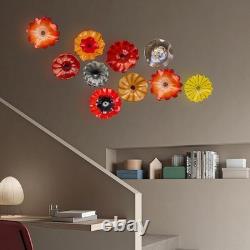 Hand Blown Art Glass Wall Decor, Unique Blown Glass Wall Plates, Murano Glass