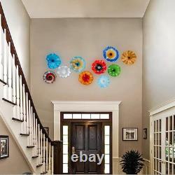 Hand Blown Art Glass Wall Decor, Unique Blown Glass Wall Plates, Murano Glass