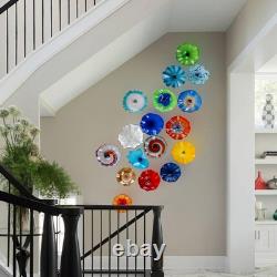 Hand Blown Art Glass Wall Decor, Unique Blown Glass Wall Plates, Murano Glass