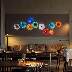 Hand Blown Art Glass Wall Decor, Unique Blown Glass Wall Plates, Murano Glass