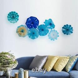 Hand Blown Art Glass Wall Decor, Unique Murano Glass Wall Plates, Wall Mount