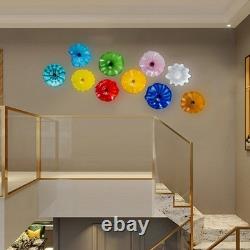 Hand Blown Art Glass Wall Decor, Unique Murano Glass Wall Plates, Wall Mount