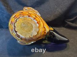 Hand Blown Art Studio Murano Style Glass Rooster 10.5 in