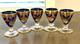 Hand-Blown Blue I Tre Fuochi Murano Glass & 24K Gold Cordial / Liqueur Set 5 NEW