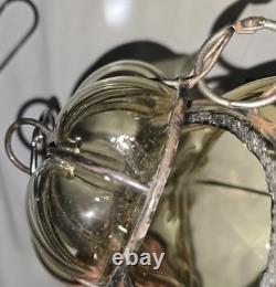 Hand Blown Caged Glass Lantern Ceiling Light Vintage Italy Read Murano