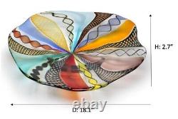 Hand Blown Centerpiece Glass Bowl for Table Crystal Murano Glass Style