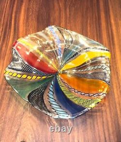 Hand Blown Centerpiece Glass Bowl for Table Crystal Murano Glass Style