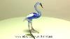 Hand Blown Glass Art Stork Figurine Murano Dollhouse Doll Ornament Bird Heron