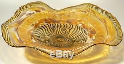 Hand Blown Glass Art Wall Bowl Platter, Dirwood, Murano Incalmo & Cane Processes