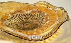 Hand Blown Glass Art Wall Bowl Platter, Dirwood, Murano Incalmo & Cane Processes