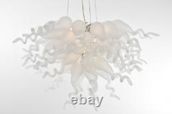 Hand Blown Glass Chandelier Art Deco Murano Style Light Fixture 35Diax30H NEW