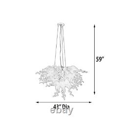 Hand Blown Glass Chandelier Art Deco Murano Style Light Fixture 35Diax30H NEW