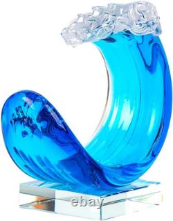 Hand-Blown Glass Decor Murano-Style Glass Statue and Figurine, Red