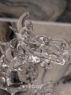 Hand Blown Glass Dragon Figurine Crystal Murano Styled Art Glass 5 Italian