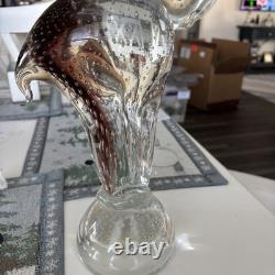 Hand Blown Glass Elephant 16 Tall HEAVY Standing on Ball Murano Style