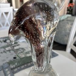 Hand Blown Glass Elephant 16 Tall HEAVY Standing on Ball Murano Style