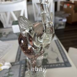 Hand Blown Glass Elephant 16 Tall HEAVY Standing on Ball Murano Style