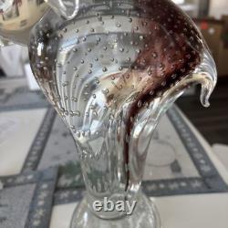 Hand Blown Glass Elephant 16 Tall HEAVY Standing on Ball Murano Style