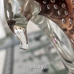 Hand Blown Glass Elephant 16 Tall HEAVY Standing on Ball Murano Style