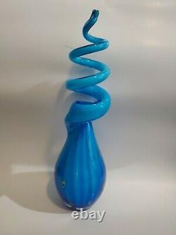 Hand Blown Glass Murano Art Style Swirl Sculpture