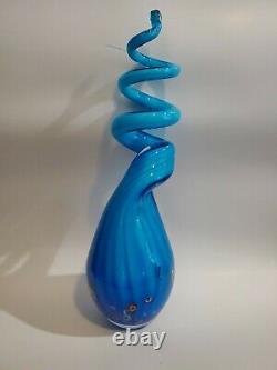 Hand Blown Glass Murano Art Style Swirl Sculpture