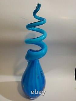 Hand Blown Glass Murano Art Style Swirl Sculpture