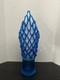 Hand-Blown Glass Murano? Unique 20 Tall Caribbean Blue Lattice WebVase