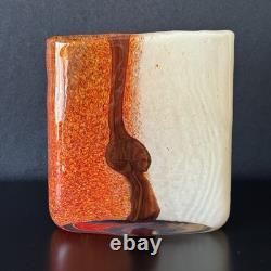 Hand Blown Glass Vase Toni Zuccheri Style Murano Repro Heavy Art Glass Set of 2