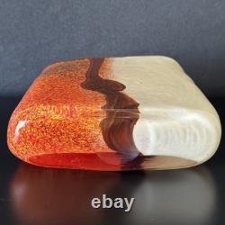 Hand Blown Glass Vase Toni Zuccheri Style Murano Repro Heavy Art Glass Set of 2