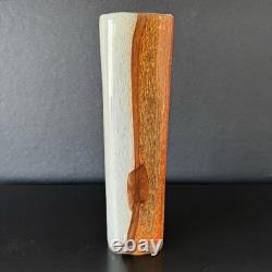 Hand Blown Glass Vase Toni Zuccheri Style Murano Repro Heavy Art Glass Set of 2