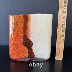 Hand Blown Glass Vase Toni Zuccheri Style Murano Repro Heavy Art Glass Set of 2