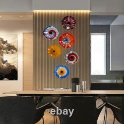 Hand Blown Glass Wall Plates Decor, Dia 12 Inch Murano Blown Glass Wall Art P