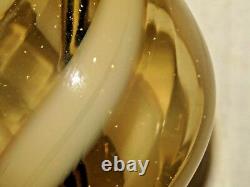 Hand Blown Italian Glass Ribbon Swirl Pattern Murano Lamp Set