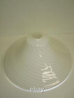Hand Blown Lamp Shade Murano Glass Chandelier White Swirl Italy VETRI VENINI