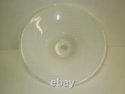 Hand Blown Lamp Shade Murano Glass Chandelier White Swirl Italy VETRI VENINI